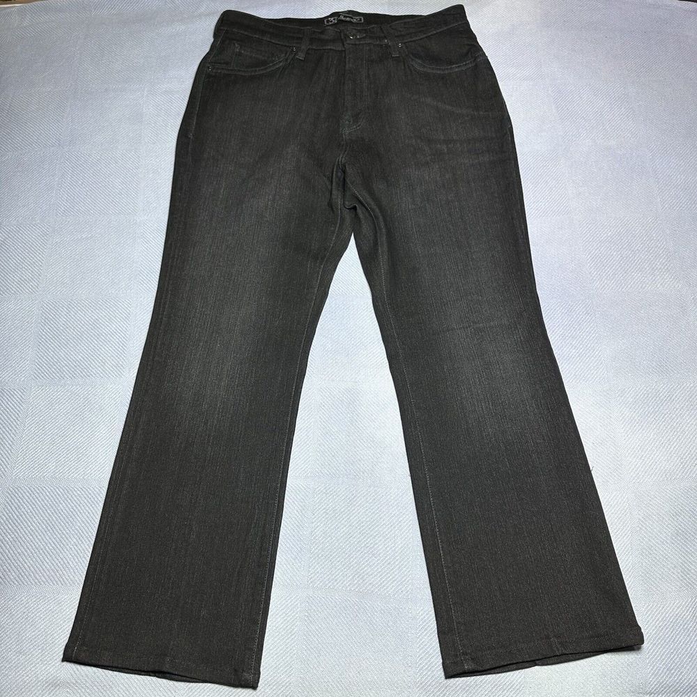 34 Heritage Charisma Comfort Rise Classic Straight Leg Black Denim Jeans 33x29**